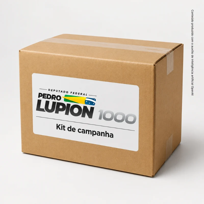 Caixa do kit de campanha Pedro Lupion 1000