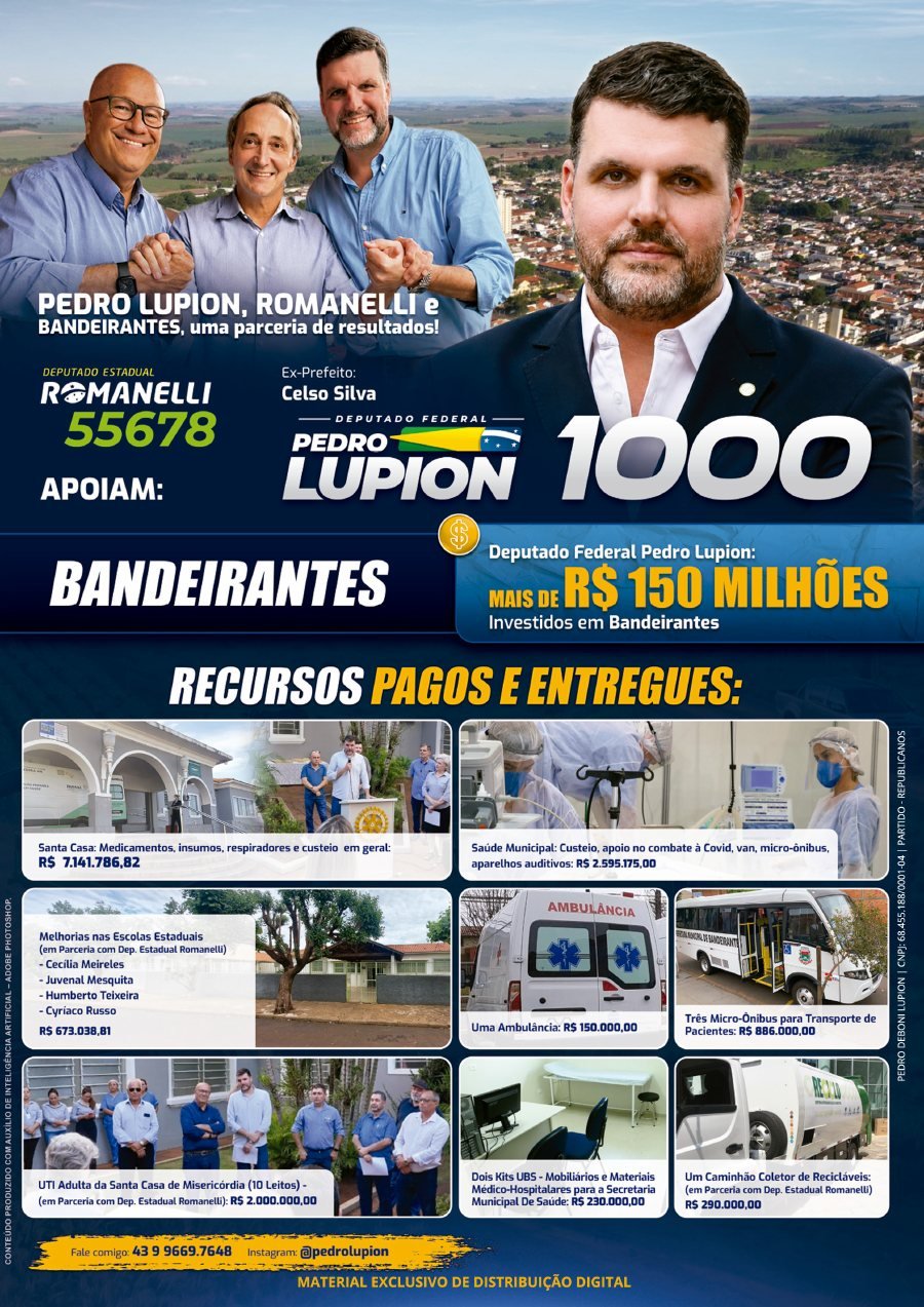 Capa de Jornal de Bandeirantes